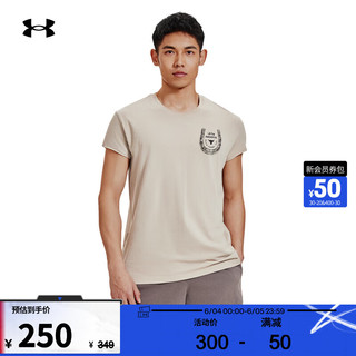 安德玛 UNDERARMOUR）春夏Project Rock强森Balance男子训练运动短袖T恤1384200 野牛皮卡其203 M