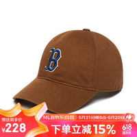 MLB帽子男女棒球帽四季大标软顶鸭舌帽3ACP6601N-43BRD-F/深棕色 波士顿红袜队/深棕色/大标