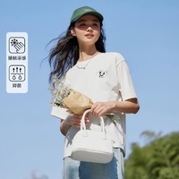 Semir 森马 观园吉联名2024夏季宽松熊猫印花针织短袖T恤女