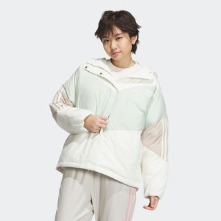 adidas 530蓬运动保暖连帽鸭绒羽绒服女装阿迪达斯三叶草 汉玉白 A/XS