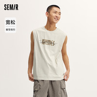 Semir 森马 [商场同款]森马背心男2024夏季新款时尚潮流撞色印花针织无袖上衣