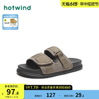hotwind 热风 男鞋2024夏季新款男士拖鞋外穿休闲舒适一字拖户外运动沙滩拖