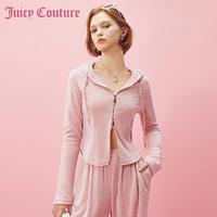Juicy Couture 橘滋 软糯泡芙logo金属拉链拼缝女式外套