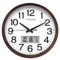 TIMESS 钟表挂钟客厅静音钟挂墙日历家用时尚新款时钟石英创意