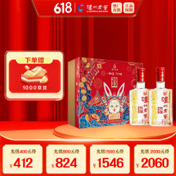 泸州老窖头曲六年窖头曲浓香型白酒52度500ml2瓶兔年礼盒