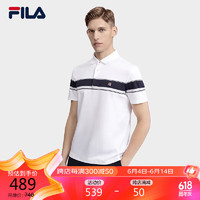 FILA 斐乐男子短袖POLO衫简约翻领商务休闲T 180/100A/XL