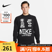 NIKE 耐克 yysports Nike耐克针织套头衫男子2022冬季运动休闲涂鸦上衣保暖时尚圆领卫衣 DQ4170-010 L