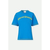 Stockholm Surfboard Club 夏季女蓝色多巴胺印花棉质短袖T恤NAP