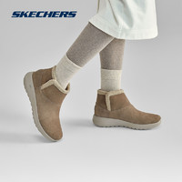 SKECHERS 斯凯奇 官方outlets新款一脚蹬雪地靴女鞋简约舒适反皮毛靴子官网