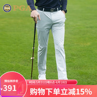 PGA高尔夫裤子男 golf男士长裤运动球裤 弹力面料清爽舒适 透气孔男 PGA 102080-浅灰色 M