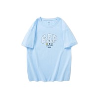 Gap 盖璞 女士精梳棉字母logo短袖T恤 465249 蓝色 S