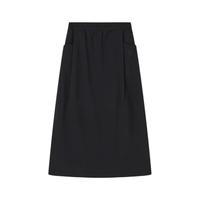 Gap 盖璞 女士口袋侧开叉抽绳松紧高腰半裙休闲长裙 465282 黑色 M