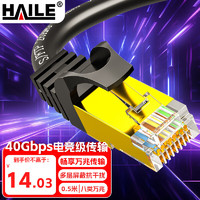 HAILE 海乐 八类网线 Cat8类万兆网络双屏蔽连接线 游戏电竞0.5米  HT-548-0.5M