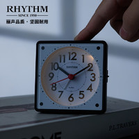 RHYTHM 丽声 静音闹钟学生儿童简约闹铃卧室床头时钟夜灯钟表8.2cm CRE310NR04