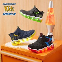 百亿补贴：SKECHERS 斯凯奇 儿童闪灯鞋二棉鞋男童棉鞋中帮休闲鞋400129L