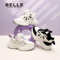 百亿补贴：BeLLE 百丽 儿童运动鞋男女童2024新款软底防滑轻便透气时尚百搭熊猫鞋