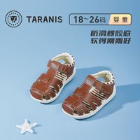 百亿补贴：TARANIS 泰兰尼斯 夏季新款男小童凉鞋包头镂空透气机能鞋女宝宝软底学步鞋
