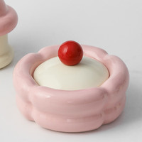 范爷家 爷家高端陶瓷首饰盒女士烟灰缸家用客厅杂物带盖轻奢创意玄关收纳盒 陶瓷奶油首饰盒