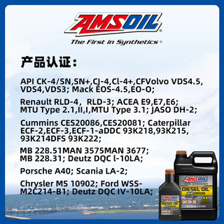 安索（AMSOIL）安索5W30机油柴油车CK-4全合成柴油适用奥迪大众路虎默认发四小瓶