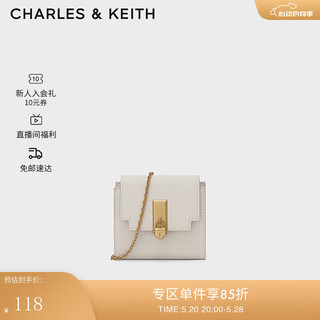 CHARLES&KEITHCK6-10770508包包女包油画锁扣链条斜挎钱包