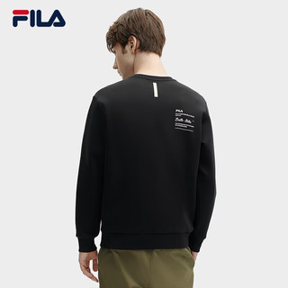 FILA 斐乐官方男子套头卫衣2024春字母时尚休闲针织上衣