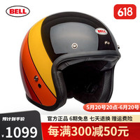 BELL贝尔摩托车头盔男女复古半盔机车骑行骑士装备 Custom500-里夫黑橙【新配色】 M