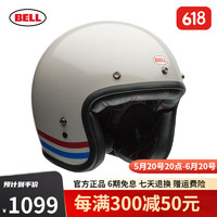 BELL贝尔摩托车头盔男女复古半盔机车骑行骑士装备 Custom500-红蓝条纹 2XL