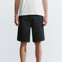URBAN REVIVO 男装日常百搭时髦斜纹丹宁牛仔短裤 UMU840041 靛蓝 29