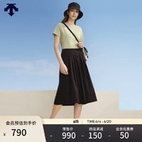 DESCENTE迪桑特通勤运动系列女士宽松梭织运动百褶半身裙夏季 BK-BLACK XL(175/74A)