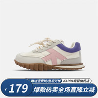 Kappa Kids卡帕童鞋时尚拼色百搭运动休闲鞋软底舒适儿童跑步鞋亲子鞋 006紫/粉|皮面单鞋|四季款 37码 适合脚长22.3-22.8cm