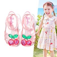 Barbie 芭比 女童果冻鞋凉鞋2024年夏季时尚甜美透气中小童可爱公主鞋子