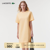 法国拉科斯特 LACOSTE女装24年夏季新款连衣裙纯色百搭舒适连衣裙EF7287 IT7/浅黄色 32 /150