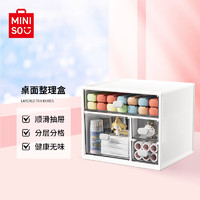 MINISO 名创优品 透明办公桌面收纳盒子抽屉式储物盒收纳箱两层四格