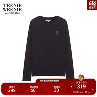 Teenie Weenie【美雅碧】小熊2024长袖T恤圆领空调打底衫女装 黑色 155/XS