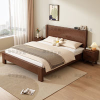实木床轻中式简约双人主卧大床1.8米耐用家用1.2米单人床床头柜