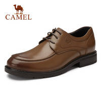 CAMEL 骆驼 男鞋秋冬季男士真皮系带厚底英伦棕色商务正装小皮鞋商务鞋子