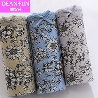 Deanfun 蝶安芬 正品内裤女士蝶安芬莫代尔加棉中腰性感纯棉档时尚碎花新款女短裤