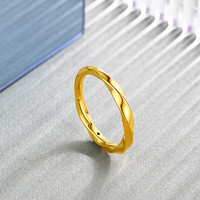 周六福 5D硬金黄金戒指女款莫比乌斯环 计价A019631 12号 约1.3g