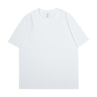 凯逸弗（kainifu）男装棉针织短袖夏季服饰打底衫白T恤男情侣装衣服 230G-白色 S(80-100斤)