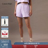 Calvin Klein Jeans24早秋女士简约ck字母松紧腰休闲运动针织短裤J223902 VFR-丁香紫 L