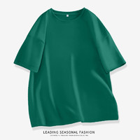 真维斯短袖t恤女2024今年流行的漂亮上衣夏季多巴胺穿搭GX 墨绿-j纯色 2XL