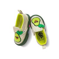 VANS 范斯 官方 Slip-On V牛油果绿魔术贴可爱趣味小童帆布鞋