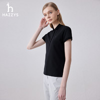 HAZZYS 哈吉斯 修身纯色短袖POLO衫女夏季新款休闲T恤