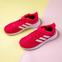 限尺码：adidas 阿迪达斯 女小童鞋新款魔术贴红色跑步鞋运动鞋