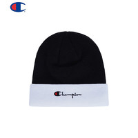 CHAMPION 冠军 帽子保暖毛线帽针织帽运动休闲 H01014 黑白拼色