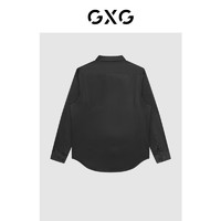GXG 男装 [新尚]商场同款黑色免烫翻领长袖衬衫简约舒适 春季新品