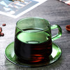 五家务 创意北欧琥珀色玻璃咖啡杯套装带把早餐杯女精致茶杯水杯