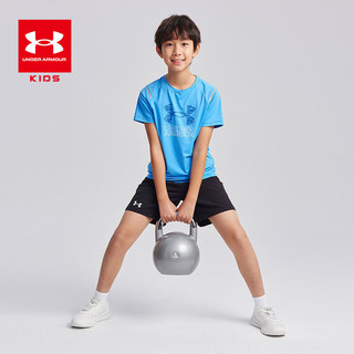 安德玛（Under Armour）童装青少年五分裤男童综训速干吸湿休闲运动短裤242123175 黑色 160cm