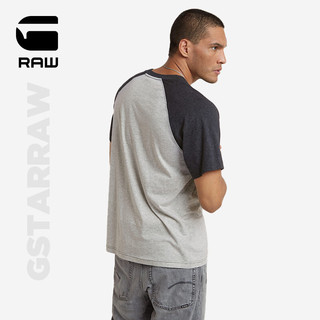 G-STAR RAW2024夏季男士T恤插肩袖半袖短袖圆领舒适透气D24630 奶白/深黑 XL