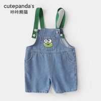 百亿补贴：cutepanda's 咔咔熊猫 儿童夏装牛仔背带裤短裤子